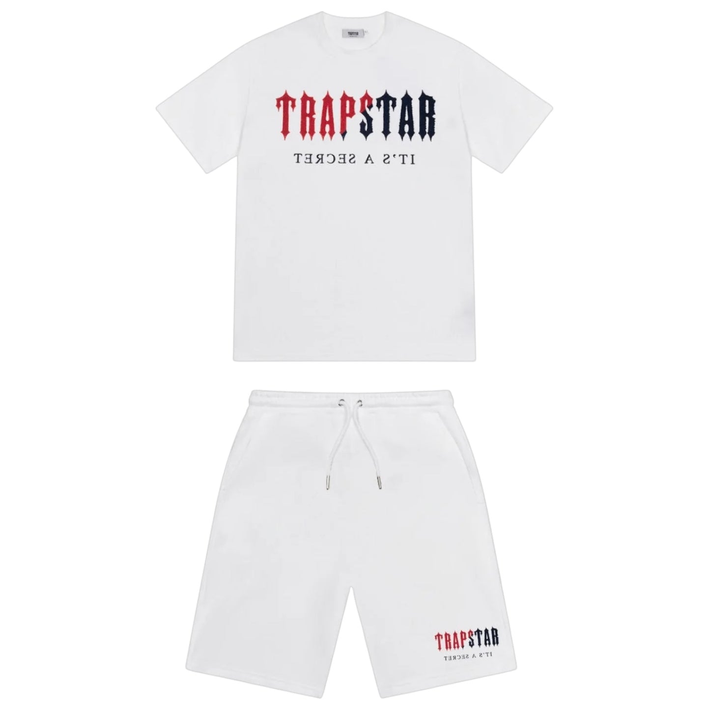 Trapstar Irongate Decoded T-Shirt Shorts Set White/Blue