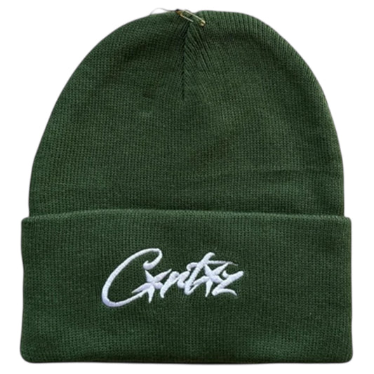Corteiz Allstarz Folded Beanie Green