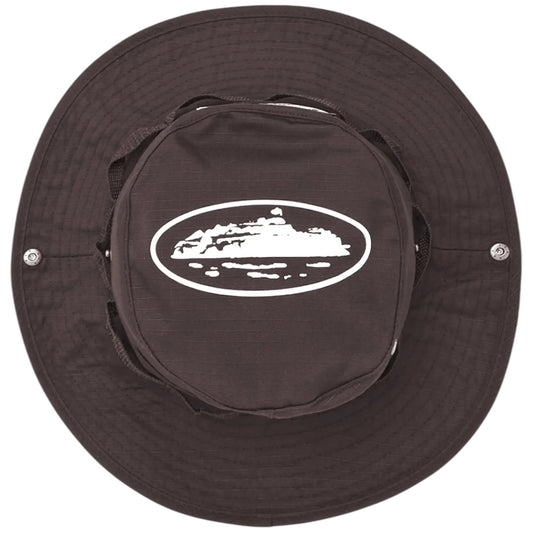 Corteiz Alcatraz Bucket Hat Black/White